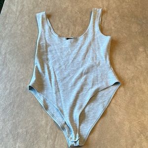 F21 gray bodysuit